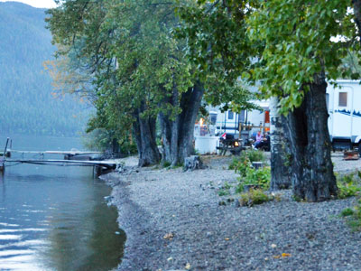 Nothing like a campfire on the beach at Birch Bay Resort on Francois Lake, BC