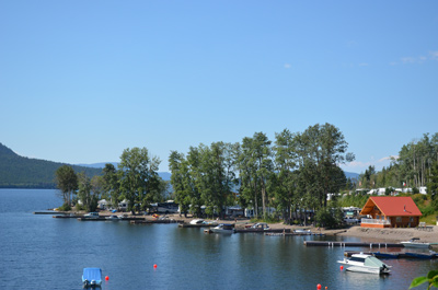 Cottage and R.V. Park View at Birch Bay Resort on Francois Lake, BC