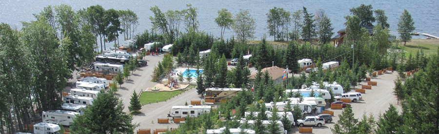 Campground at Birch Bay Resort on Francois Lake, BC
