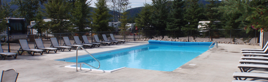 Pool at Birch Bay Resort on Francois Lake, BC