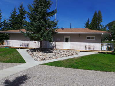 Showerhouse Washrooms and Laundy Room Building at Birch Bay Resort on Francois Lake, BC